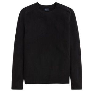 J.Crew Men’s Black Extra-Soft Crewneck Sweater Large Classic Knit Pullover